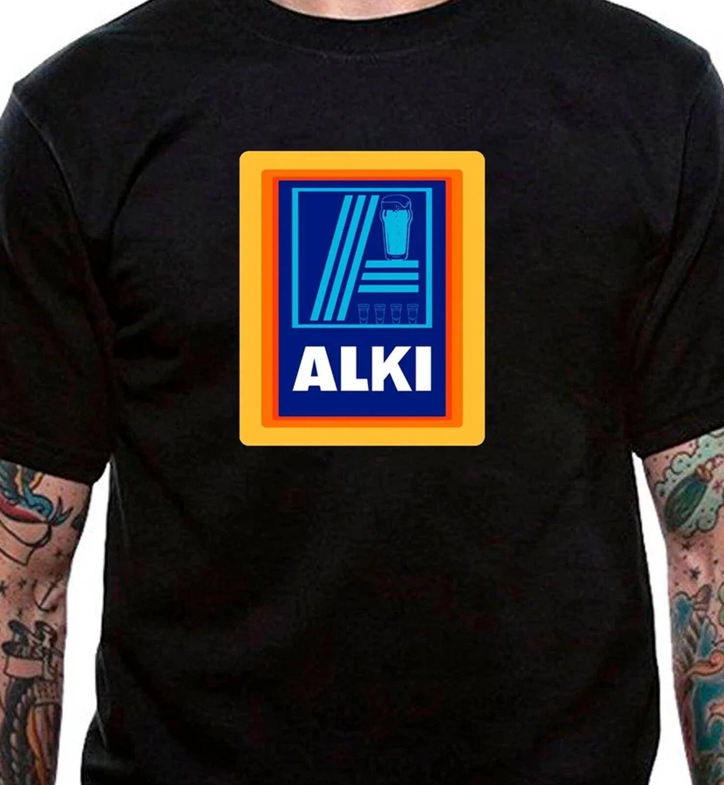 Alki Aldi Gildan Softstyle T-shirt Rolig Present Tee T-shirt Tee Lidl Alkohol Sprit cm blue