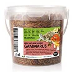 UGF - Premium Gammarus sötvattensräkor torkade, 500 milliliters hink ≈ 50g, sköldpaddsmat, akvariefiskmat, axolotlmat, hamstermat, igelkottsmat, koimat, råttfoder