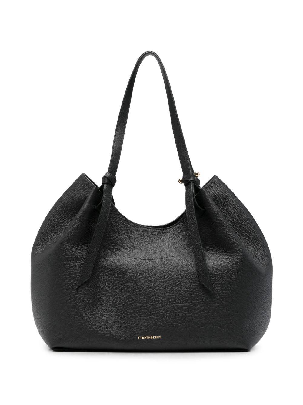 Strathberry - Barra leather tote bag - dam - Kornigt kalvskinn - OS - Svart