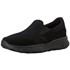 Skechers Herr Equaliser Persistent låg-topp sneakers, Svart trubuck nät svart trim, 4 UK