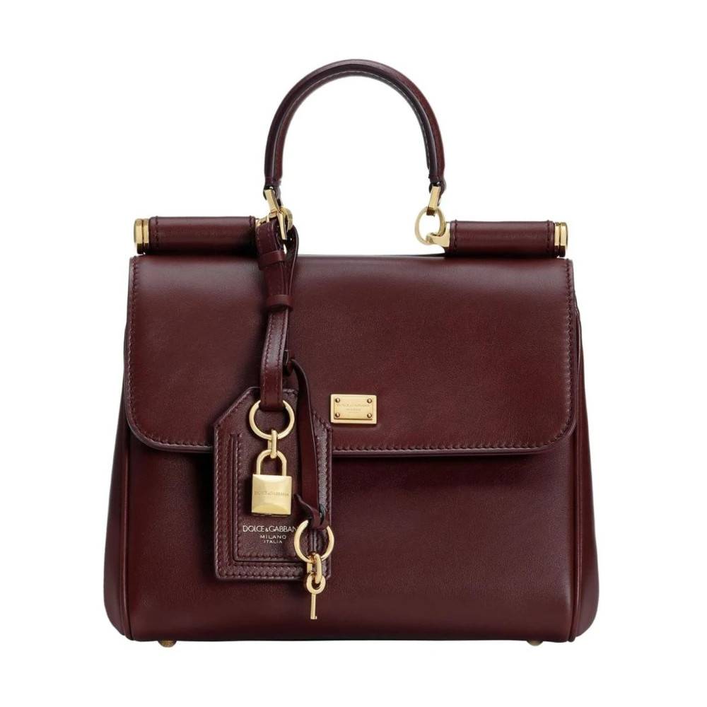Dolce & Gabbana - Läderväska med topphandtag och hänglåsdetalj Väskor - Dam - ONE Size - Läder