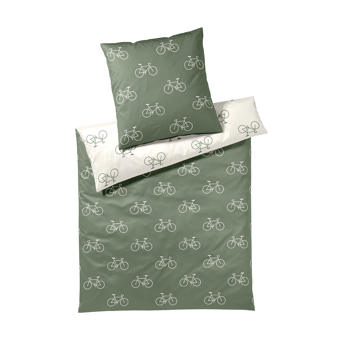Elegante ´Velo´ sengetøj - Moss green - 135x220 cm