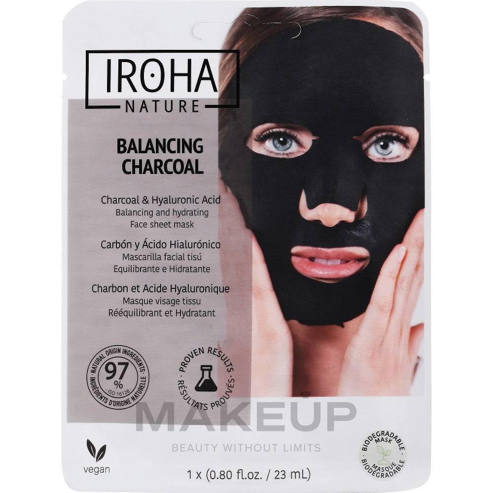 Iroha Nature Maschera in Tessuto Nero Detox 1 unità — Maschera viso in tessuto