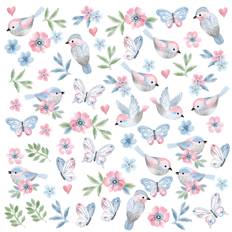 Wallsticker - Fugle / Pink