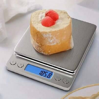 1st kompakt digital köksvåg, rostfritt stål LCD elektronisk smart matvåg, liten gram bakvåg, smyckesvåg, kaffevåg, örtvåg, köksprylar - Silver (En-Storlek)