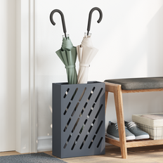 vidaXL Paraplyställ Antracit Metall Medium Paraplyställ Rektangulär