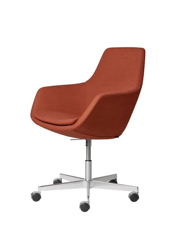 Lille Giraf Kontorstol af Arne Jacobsen Orange, Capture / Satinpoleret aluminium - Jacobsen Plus