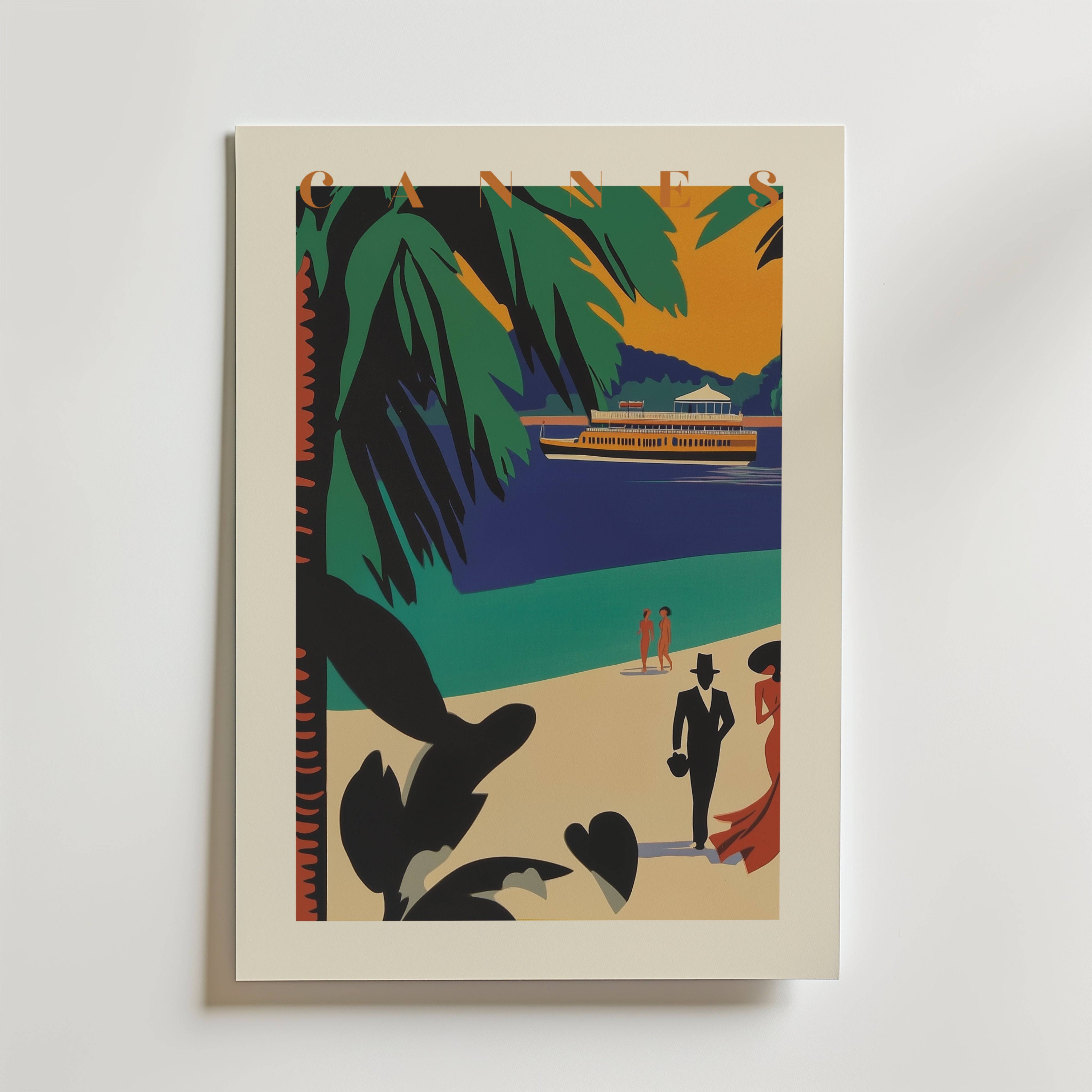 Art Deco Cannes Poster - Fine Art Poster 70x100 cm