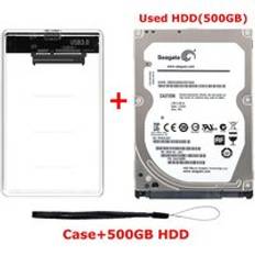 2.5 " usb 3.0 extern hårddisk disk 320gb 500gb 1tb 2tb mobil extern hdd transparent fodral externo disco duro - Fodral och 500gb hdd