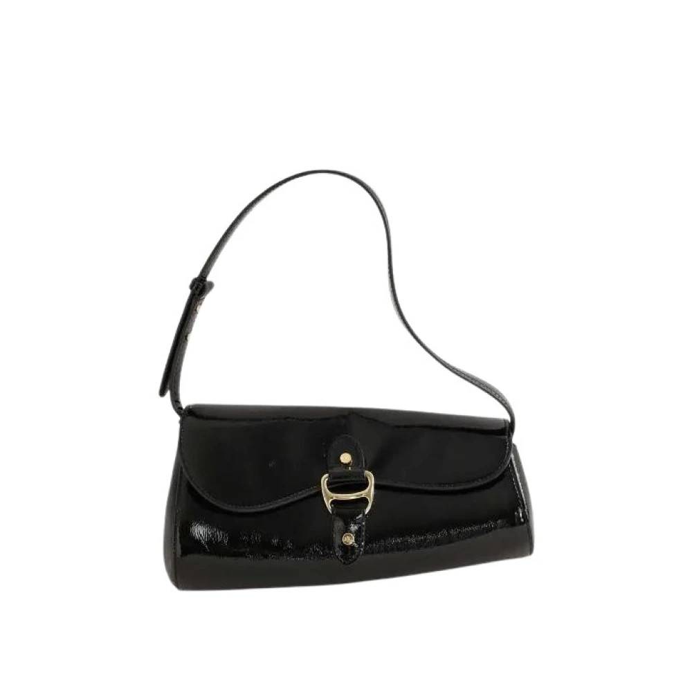 Ralph Lauren Pre-owned Pre-owned Leather Skuldertaske - Vintage - Dame - Sort - ONE SIZE - Uld