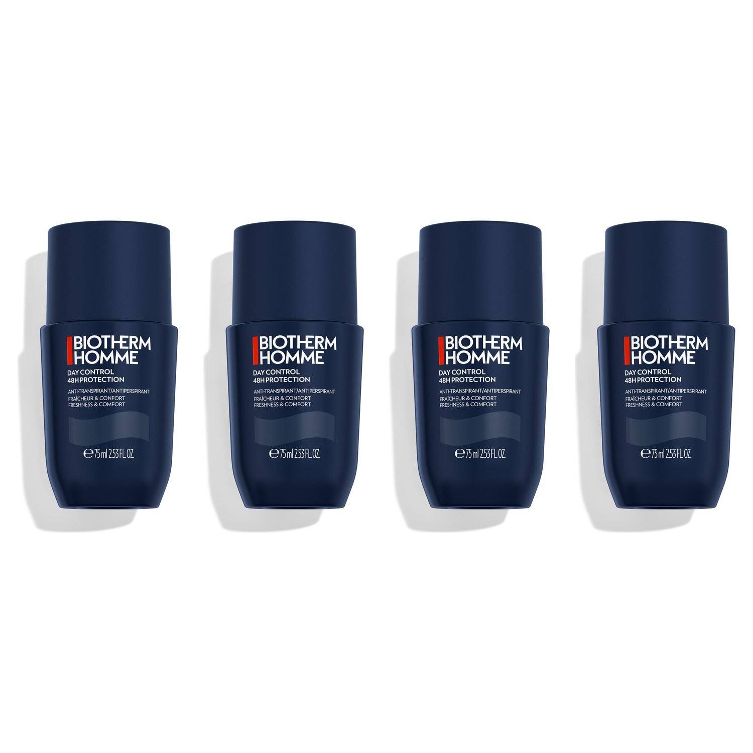 75ml, Biotherm Homme Day Control 48H Protection Antiperspirant Roll-On 4x75 ml