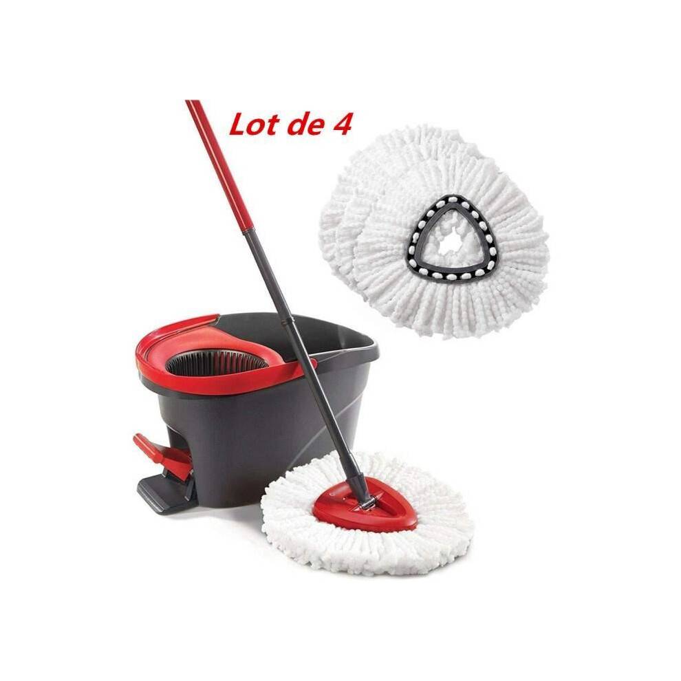 4-pack ersättningsmopphuvuden i mikrofiber för Vileda/O-cedar Easywring-moppar – vita