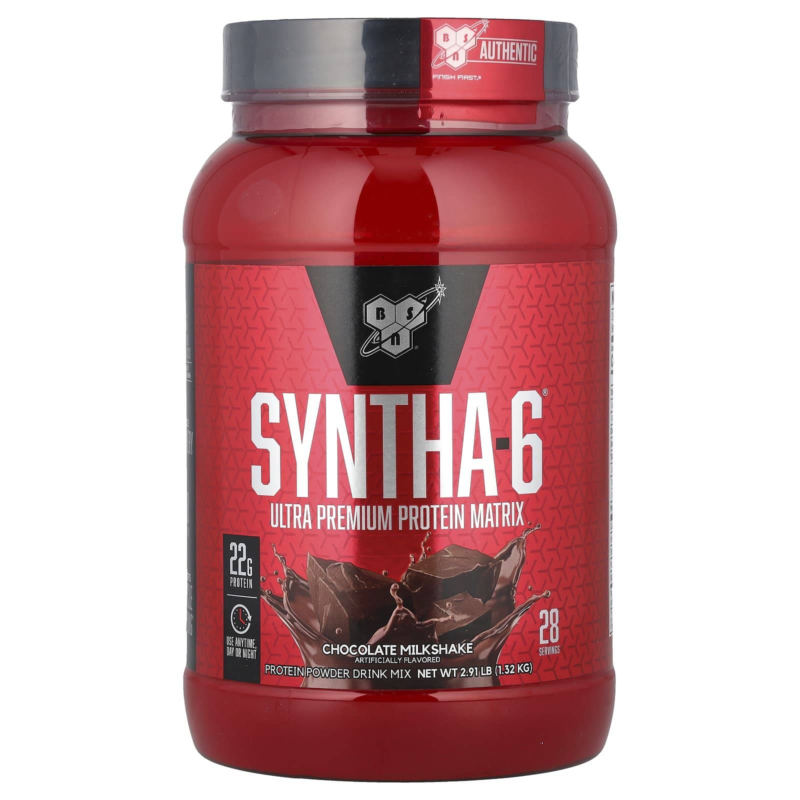 BSN, Syntha-6, Protein Powder Drink Mix, Chocolate Milkshake, 2.91 lbs (1.32 kg)