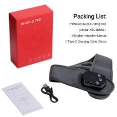 Wireless Neck Heating Pad Vibration Massage Cordless Heated Neck Wrap for Neck&Shoulder 5 Heating Levels Discomfort Relief