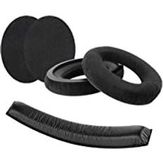 GEEKRIA Earpad + pannband kompatibelt med Sennheiser HD380 PRO HD380 PC350 Game Zero headset hörlurar ersättningsörondyna + pannbandskudde/öronkudde + pannbandskudde, öronkuddar reparationsdelar