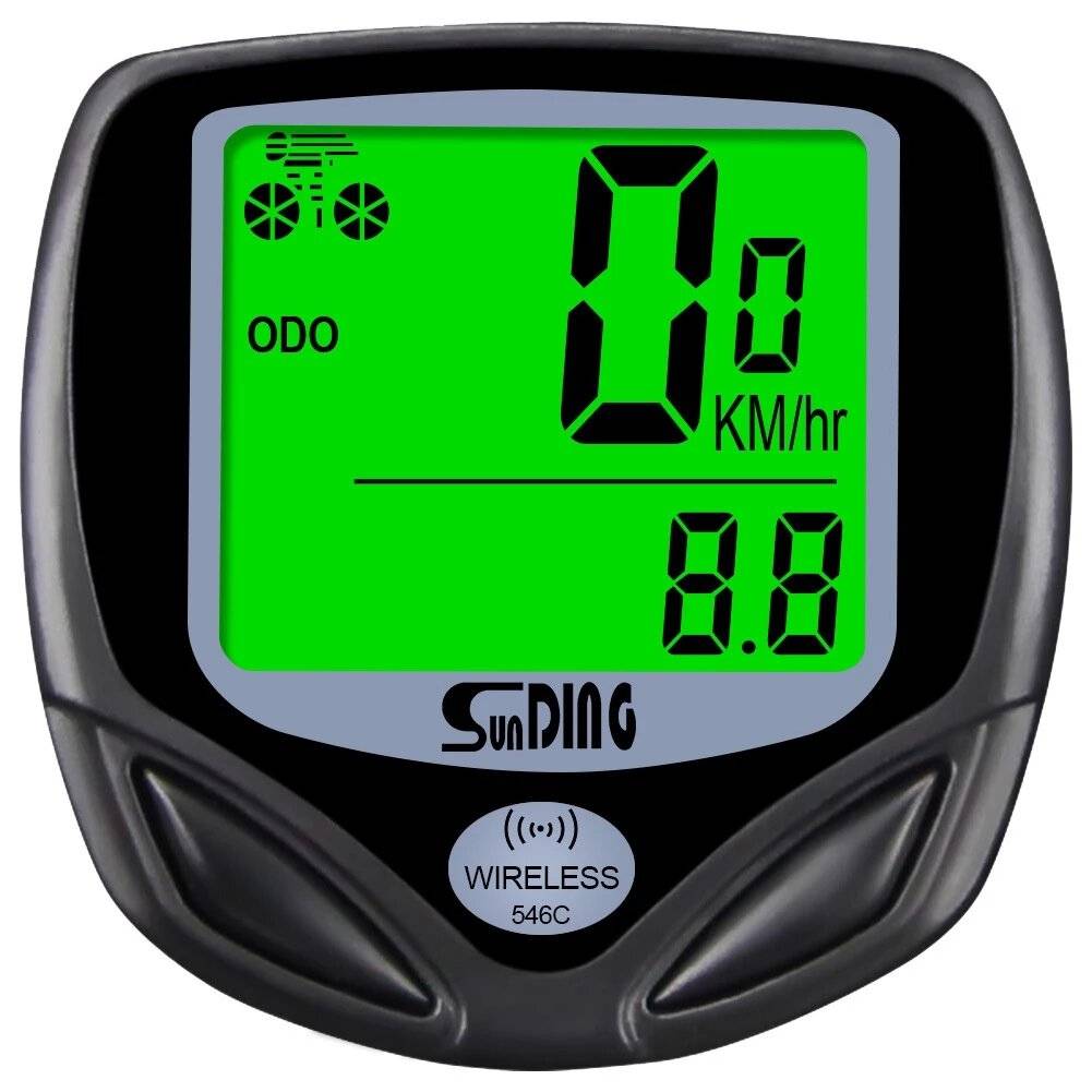 Trådlös cykeldator Sunding SD-546C Trådlös stoppur Cykelhastighetsmätare Cykelcyklingsdatorer Digital odometer LCD-bakgr