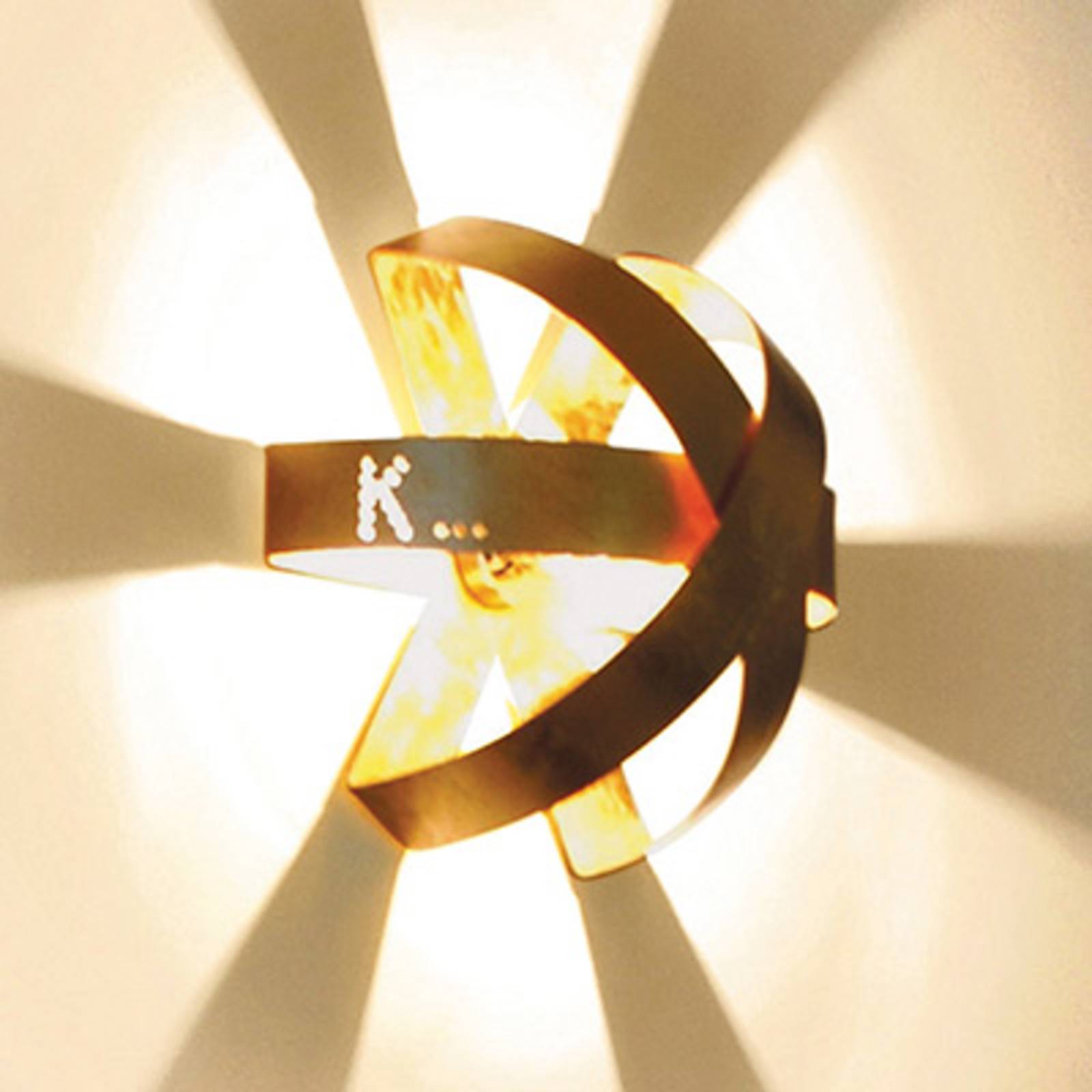 Knikerboker Designer væglampe ECLIPTIKA, dæmpbar, Messing/guld, Stue/spisestue, Aluminium, Design