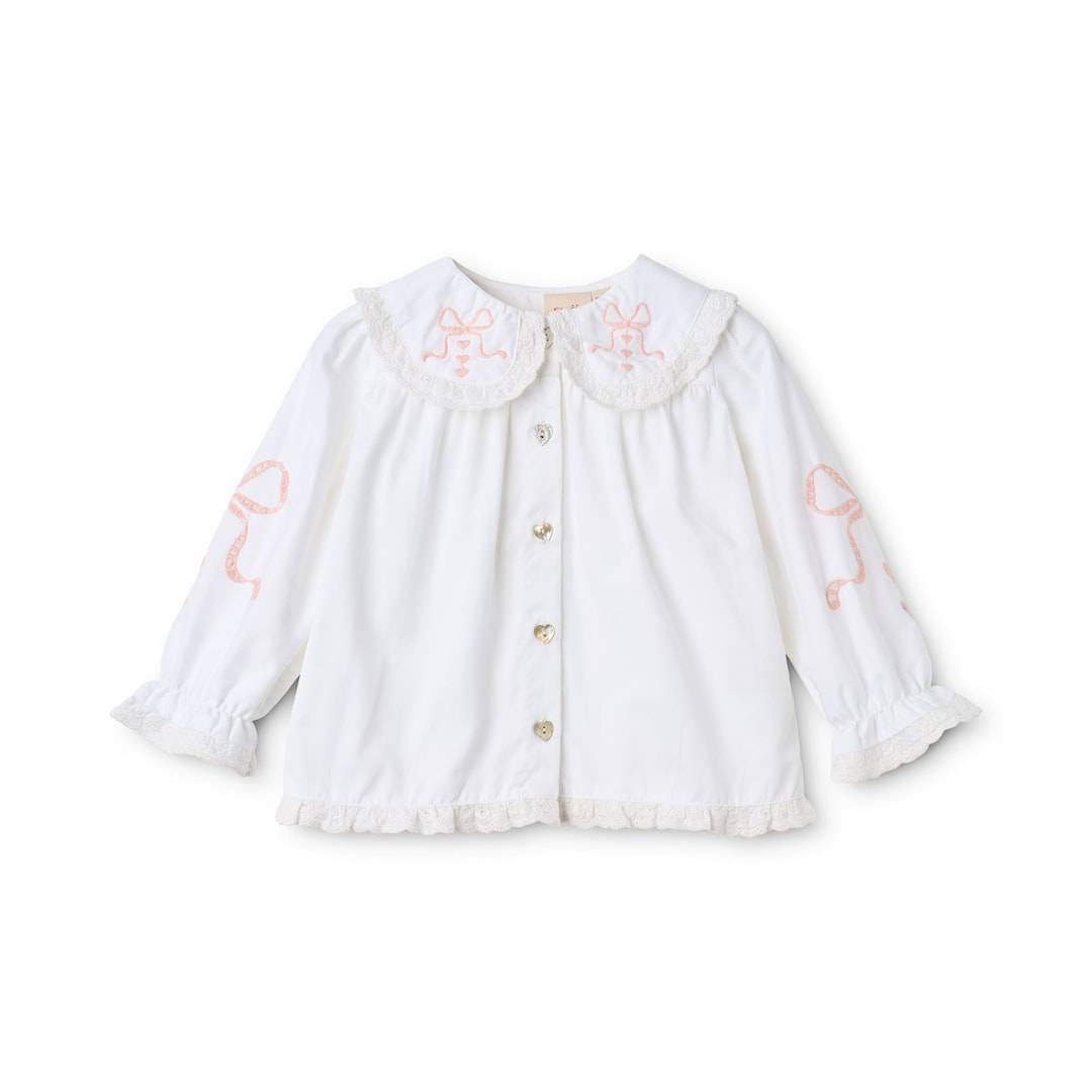 Flöss Emmy Blus White White 122 cm Vit 122 cm Flickor