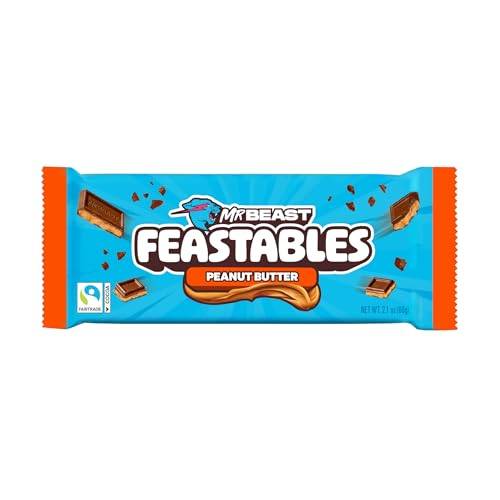 Feastables MrBeast Chocolate Bars/ chokladkakor (10 x 60g) (Deez Nutz/ Milk Chocolate Peaunut Butter)