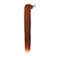 Prettyland 60cm statiskt fritt långhårigt flätat hästsvans i ett stycke klippbart hårstycksförlängningar orange kopparröd R01