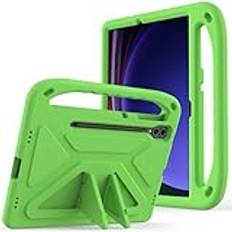 Tablet PC Väskor Fodral Fodral Compatible With Samsung Galaxy Tab S9 Plus 12.4 Inch X810/X816B/X818U, Shock Absorbing, With Handle,EVA, Holder, Sturdy Tablet Case For Kids, Lightweight(Ye?il)