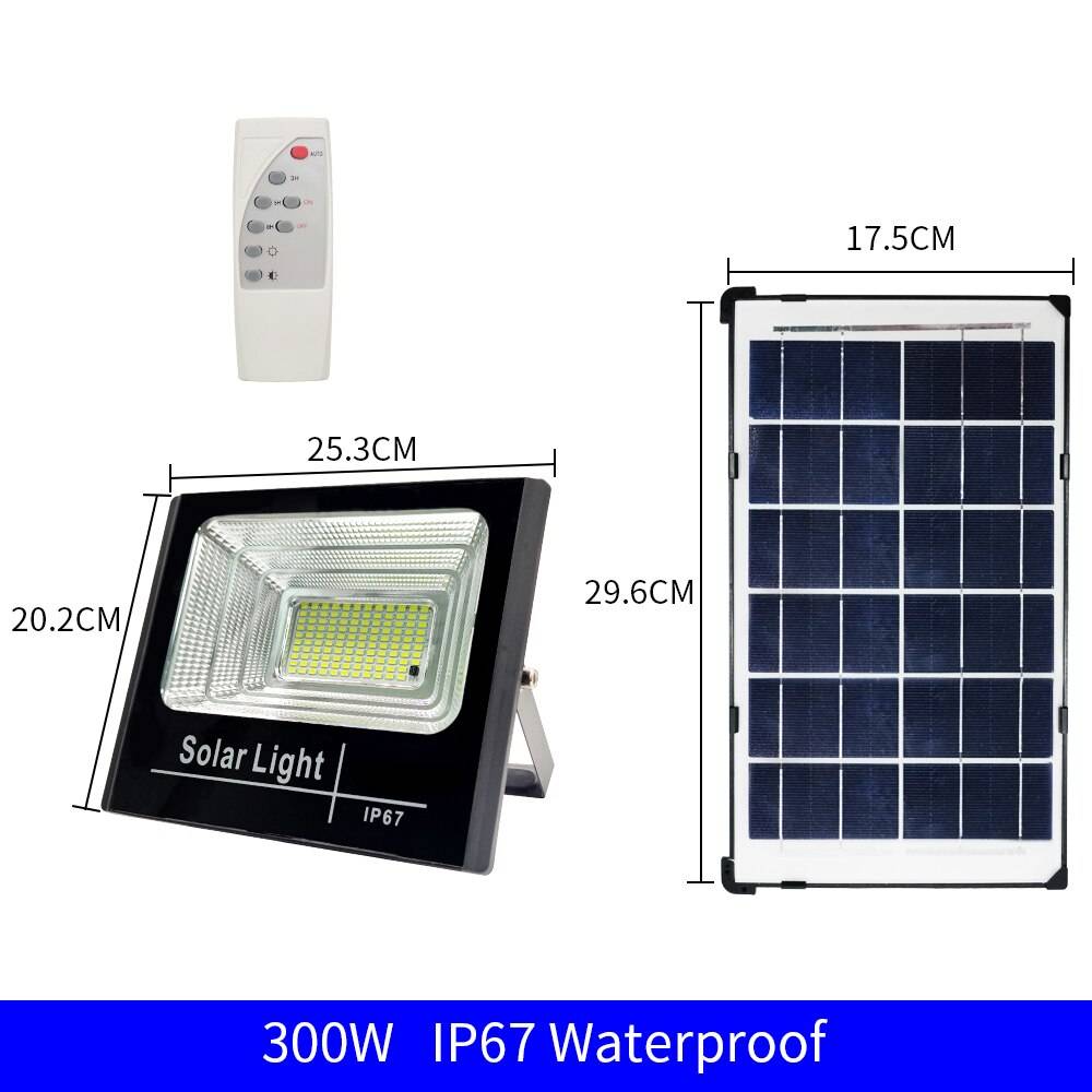 300w 200w 100w led solar ljus utomhus vattentät ip67 trädgårdsgång landskap spotlight vägglampa led solar ljus projektorlampa