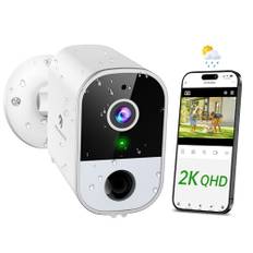 Menborn Überwachungskamera Aussen Akku, 2K/4MP Aktualisierte Kabellose Kamera Outdoor, 2.4 GHz Außenkamera mit 2-Wege Audio, IR Nachtsicht, PIR Bewegungserkennung, kompatibel mit Alexa, IP65
