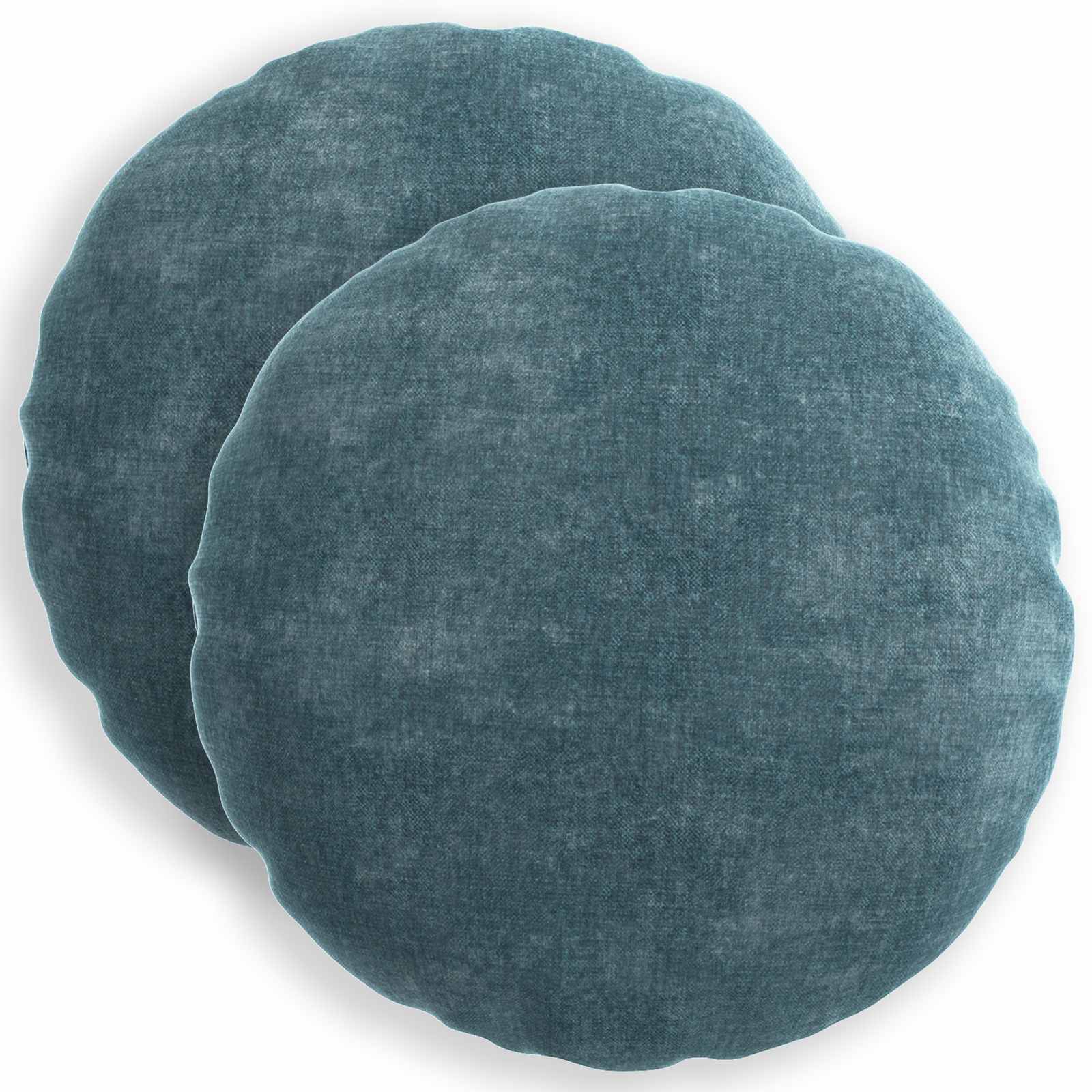 vidaXL Pudebetræk 2 pcs HEERLEN Blå Ø 60 cm Chenille Stof