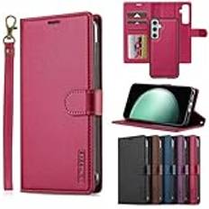 Phone Case Kompatibel med Samsung Galaxy A15 4G plånboksfodral med korthållare PU-läder Magnetiskt löstagbart stöd Stötsäkert handledsrem Avtagbart flipfodral till Samsung Galaxy A15 4G Smartphone Bak