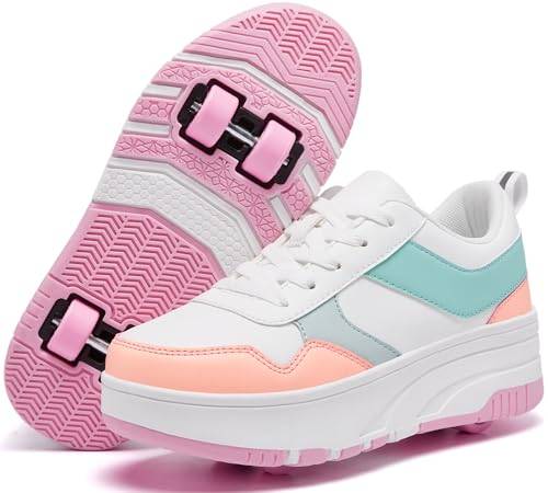 ANEFUN Rullskridskor för barn, flickor, pojkar, avtagbara modesneakers med hjul