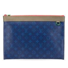 Louis Vuitton Vintage, Pre-owned, Dame, Blå, ONE SIZE, Tyl, Pre-owned Canvas clutches