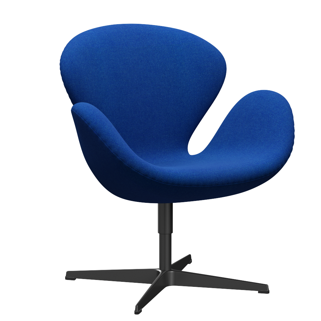 3320 Svanen loungestol, stel i sort af Arne Jacobsen Hallingdal - 733 Coral Blue - Jacobsen Plus