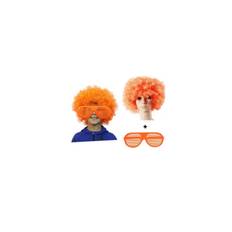 Neon afroparyk med briller, Orange