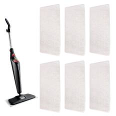 TEMU 6pcs White Reusable Steam Mop Pads - Washable & Replacement Covers For Vileda Steam Xxl/plus Xxl Cleaners, Efficient Dust & Dirt Removal