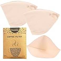 3-pack återanvändbart tyg kaffefilter storlek 4, Pro kvalitet ekologiska bomull kaffefilter, hållbara och 100 % plastfria