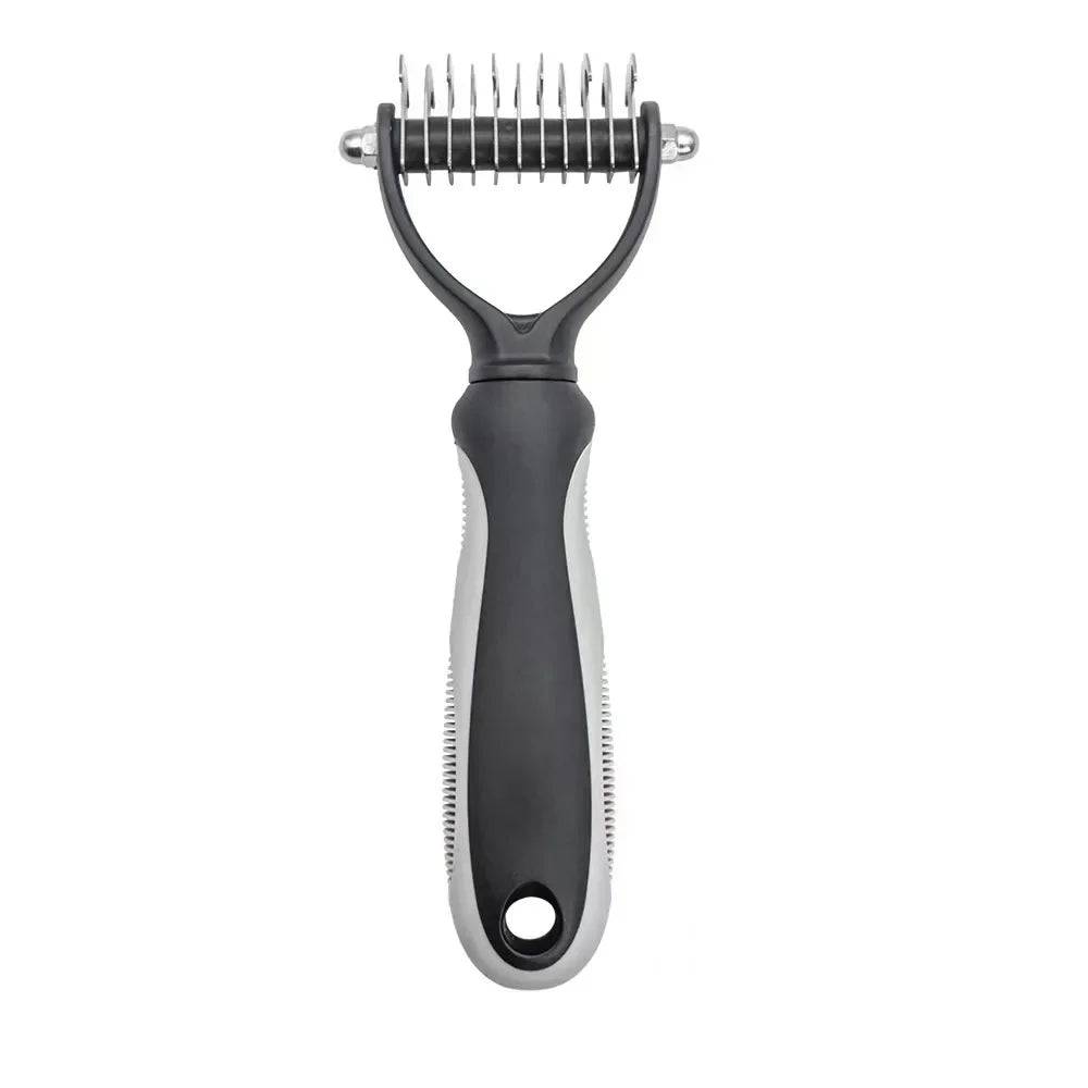 Pet Deshedding Brush - Professional Grooming Tool for Dogs & Cats - GreyS