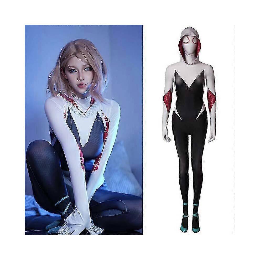 (190) Spiderman Costume Adult Superhero Spider Gwen Miles Morales Spider Man Cosplay Costume Bodysuit Halloween Women Costume