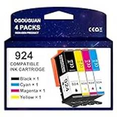 OGOUGUAN 924 Kompatibla chipfria bläckpatroner för HP 924 patron för HP OfficeJet Pro 8122e,8132e,8124e,8132e,8135e,8134e,8125e