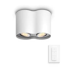 Philips Hue White Ambiance Pillar 2er Spot, weiß 2x250lm inkl. Dimmschalter, dimmbar, alle Weißschattierungen, steuerbar via App, kompatibel mit Amazon Alexa (Echo, Echo Dot), alte Generation