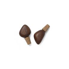 Ferm Living - Cairn Wine Stoppers Set of 2 Dark Brown - Drink- och bartillbehör