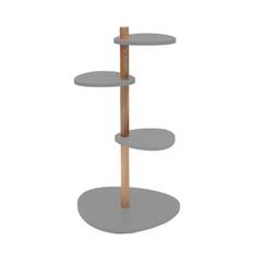 MAGLA 3-lags Asketræ Plantestand B55 x H91cm Betongrå