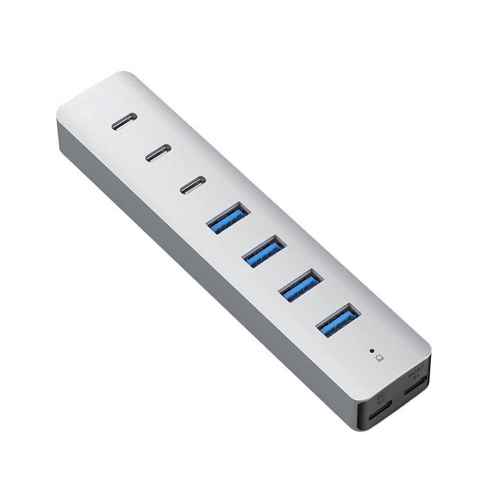 4 USB3.1+3 TYPE C3.1 USB Hub Multi Port Desktop USB Adapter Powered USB Splitter for Laptop, Phones, PC, and So