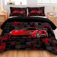 3pcs/Set Cool Race Car Bedding Set, Comfortable Bedding Products, 1 Duvet Cover + 2 Pillowcases, Made Of Skin-Friendly 100% Polyester & Polyester Fabr - Multicolor - 135*200,150*200,200*200,160*220,168*229,200*230,203*229cm,220*240,229*229,230*220,264*229,260*220