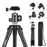 Andoer kamerastativ 126 cm/49,6 tum resestativ med panoramabilder, bärbart monostativ, av metall, 8 kg, lastkapacitet för DSRL, Sony Canon Nikon digitalkamera för fotograferingsfilmer