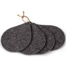 Wooldrop™ 12 glasunderlägg 12x15 cm grafit 4-pack - Mörkgrå