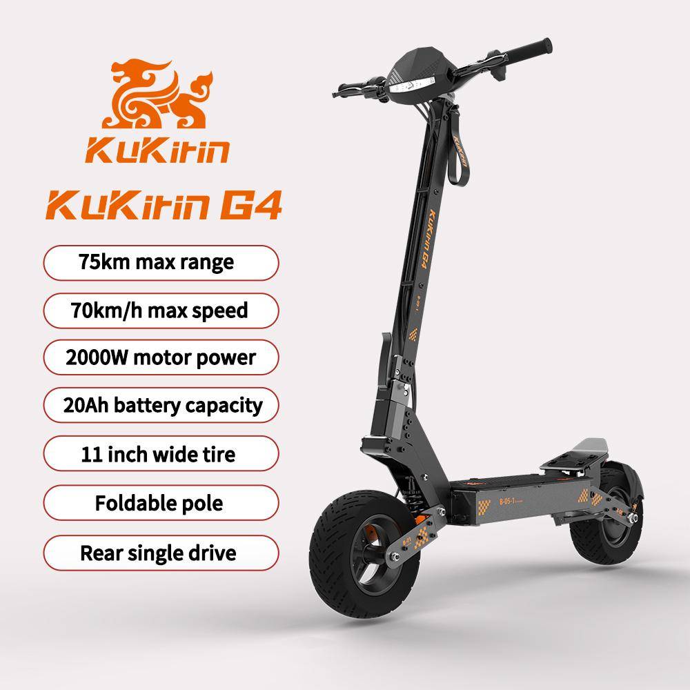 KuKirin G4 Elektrisk Skoter För Vuxen 60V20Ah Batteri 2000W Motor 11 Tum OFF Road Breda Däck För Multi Terräng Escooter