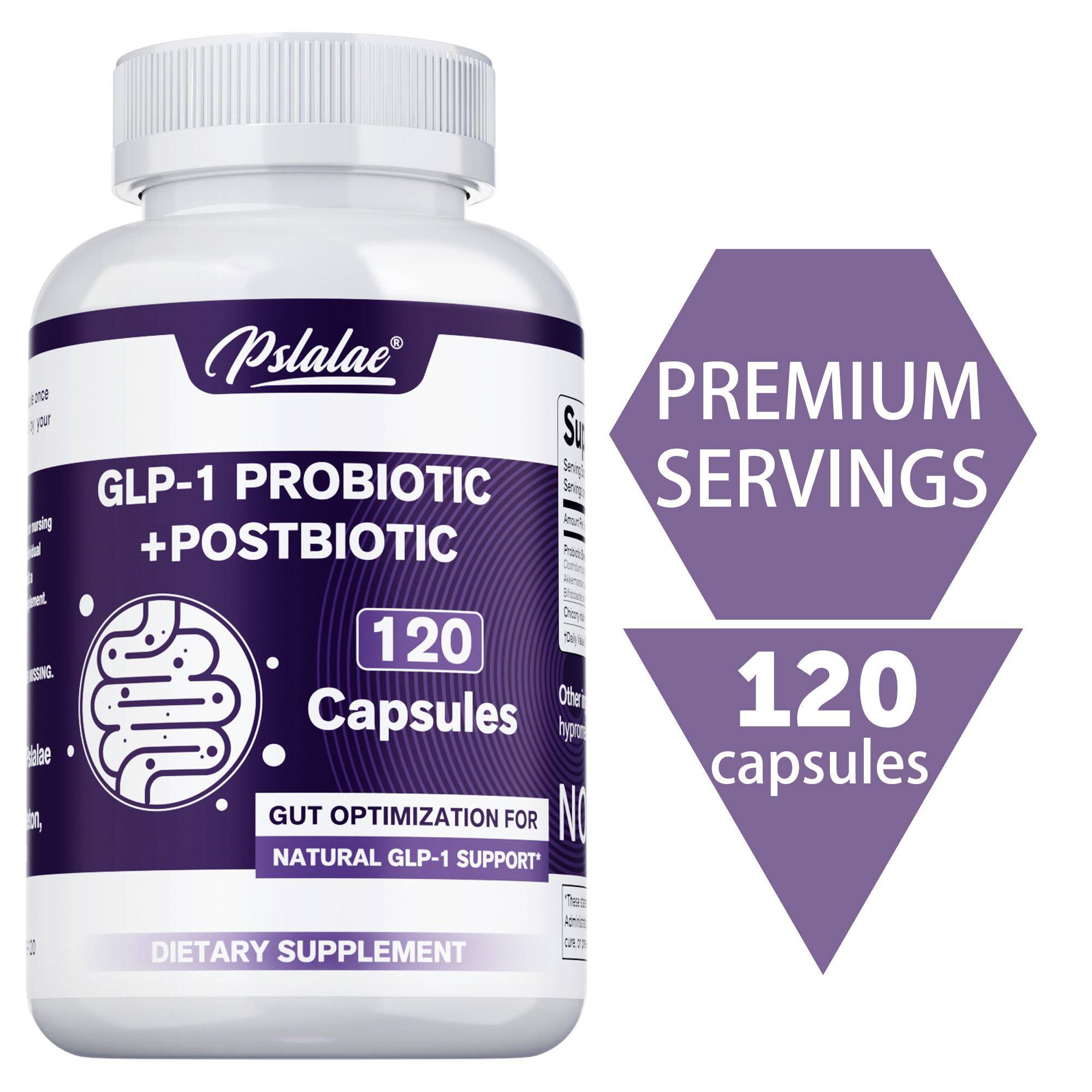 Pslalae GLP-1 Probiotic + Postbiotic är ett kosttillskott utformat för att naturligt stödja kroppens produktion av GLP-1 genom att optimera tarmhälsan