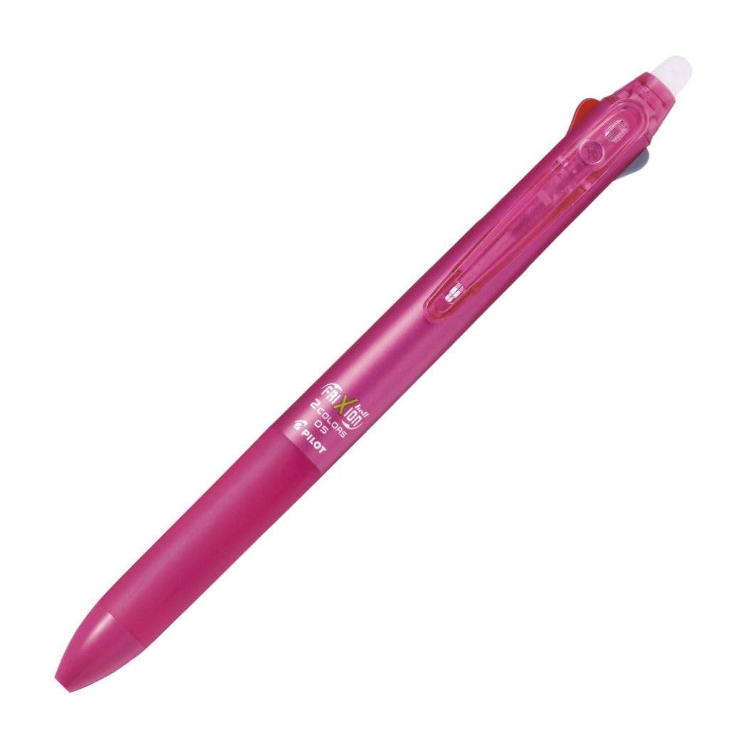 Pilot FriXion Ball 2 Erasable Ballpoint LKFB40EFP 0.5 Two-Color Pen, Pink, rosa