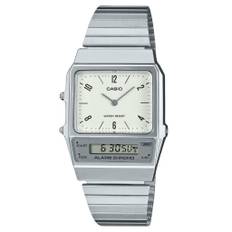 Casio Vintage Analog Digital Dual Time Stainless Steel Bracelet White Dial Quartz AQ-800E-7A2 Unisex Watch