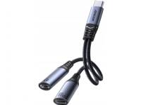 (ComputerSalg) Joyroom SY-C03 USB-C til 2x USB-C 2-i-1 DAC-adapter - sort